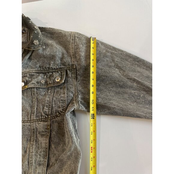 Vintage Retro Jordache Denim Jacket Embellished W/Rhinestones & Button Accents M - Picture 14 of 14